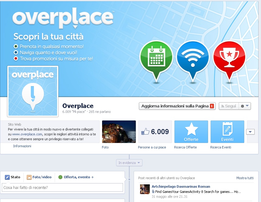 Overplace: 6mila like per la pagina Facebook